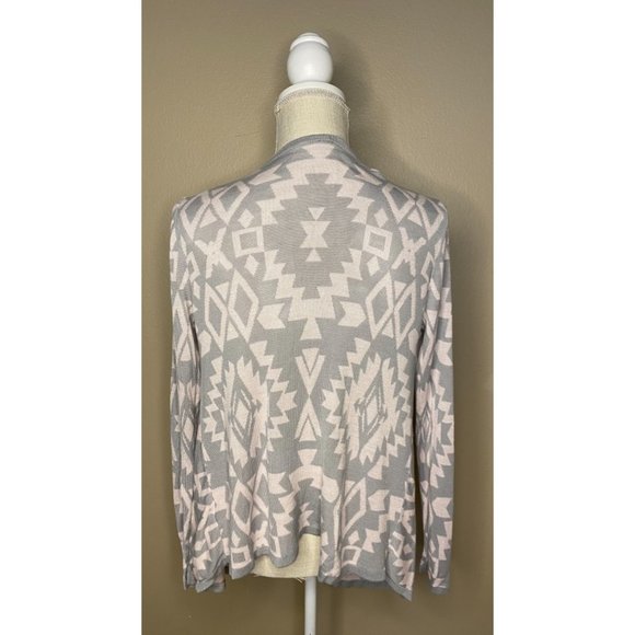 Faded Glory Aztec Print Waterfall Sweater Sz M - Picture 3 of 6
